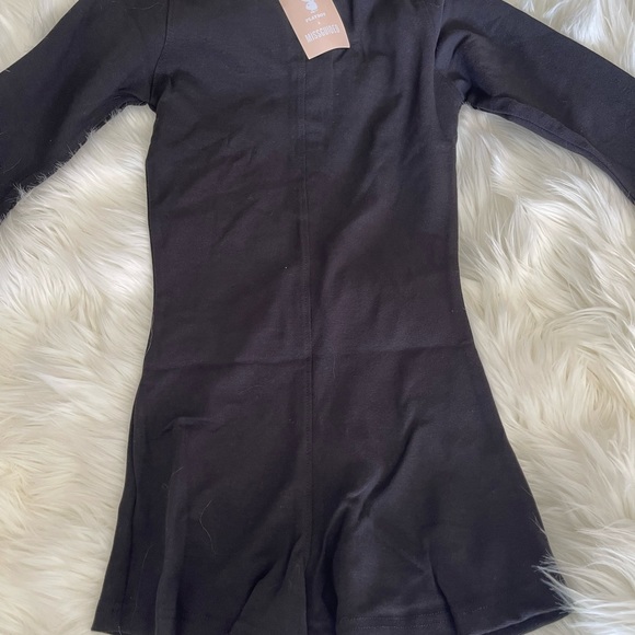 Playboy X Misguided Ribbed Black Romper Playsuit - Picture 3 of 4